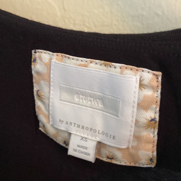 ❗️LAST CHANCE❗️Anthropologie Ett Twa Patchett Top Off Shoulder Tee Black XS - Picture 4 of 6